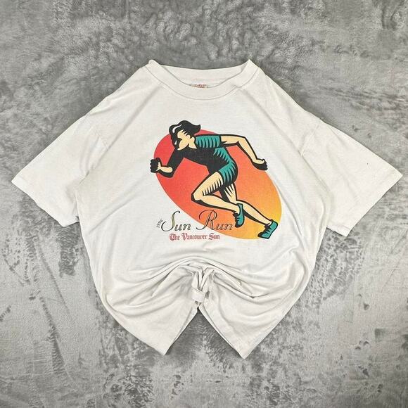 Vintage 1996 Canada Sun Run The Vancouver Sun T-shirt Brightline Sportswear XL - Picture 1 of 8
